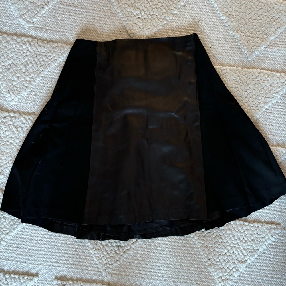 Elizabeth and James pleated skirt with leather.